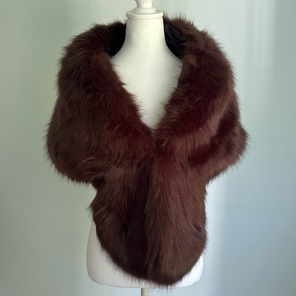 Accessories - Faux Fur Neck Wrap brown evening dressy one size
